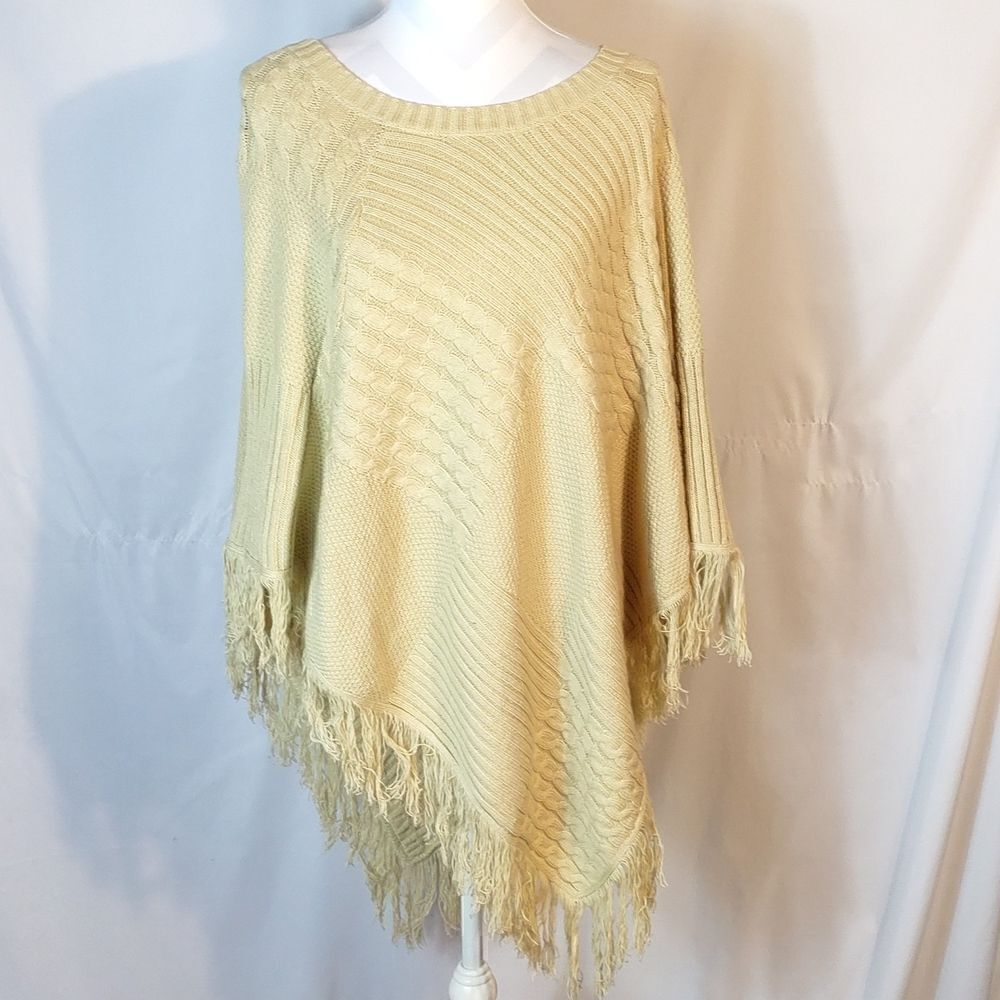 Wrangler Women's Fringed Knit Poncho